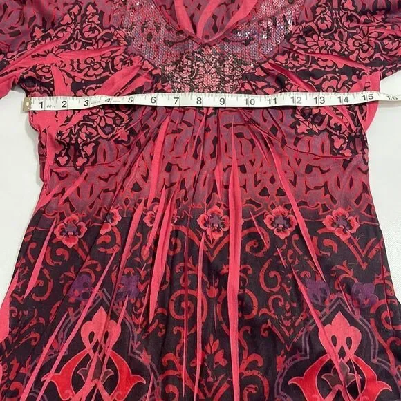 Unity World Wear Petite Women’s V-Neck Sequined Accent Top - Picture 7 of 9